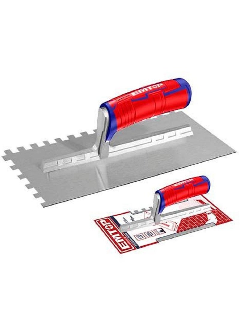 EMTOP Plastering trowel with teeth 280x130mm 