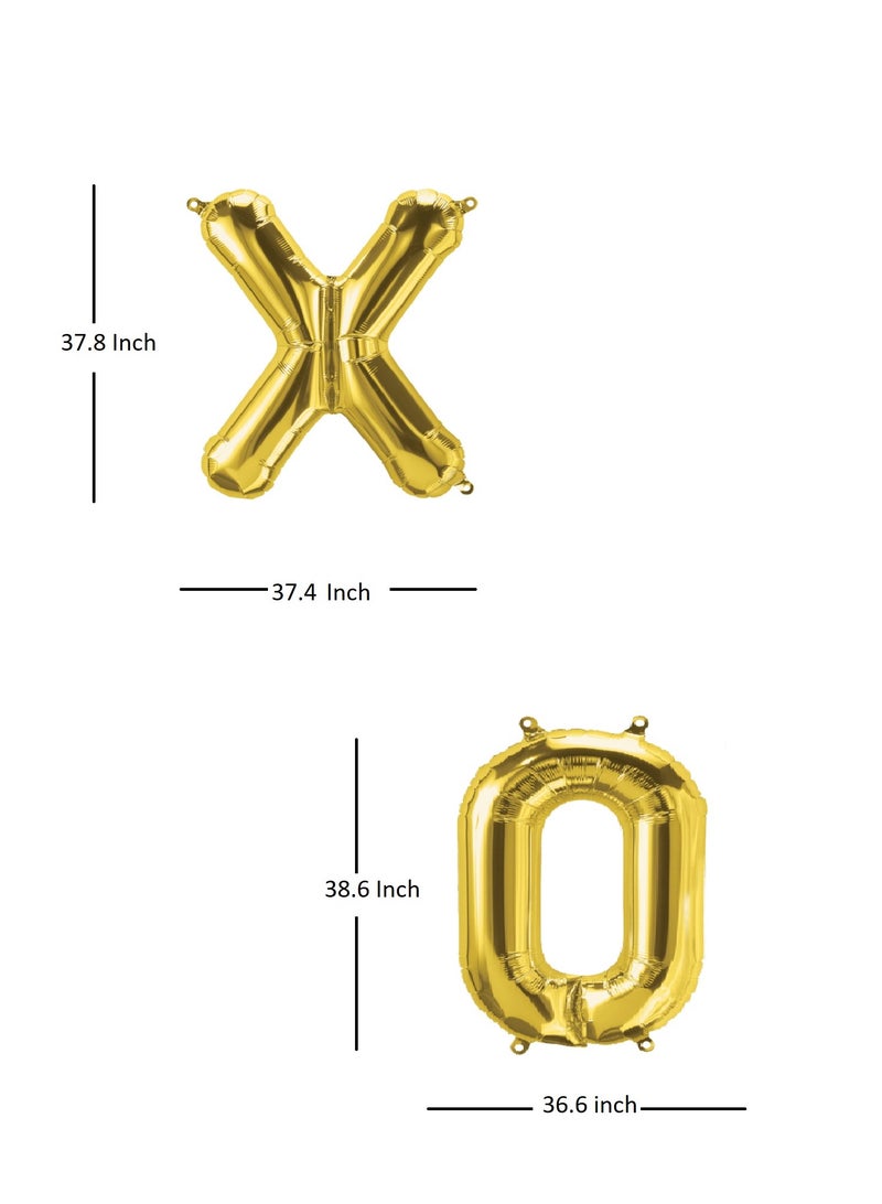 Mcolour Balloon Golden Foil XOXO Letter Big Size Balloons 38.6 Inch - Image 2