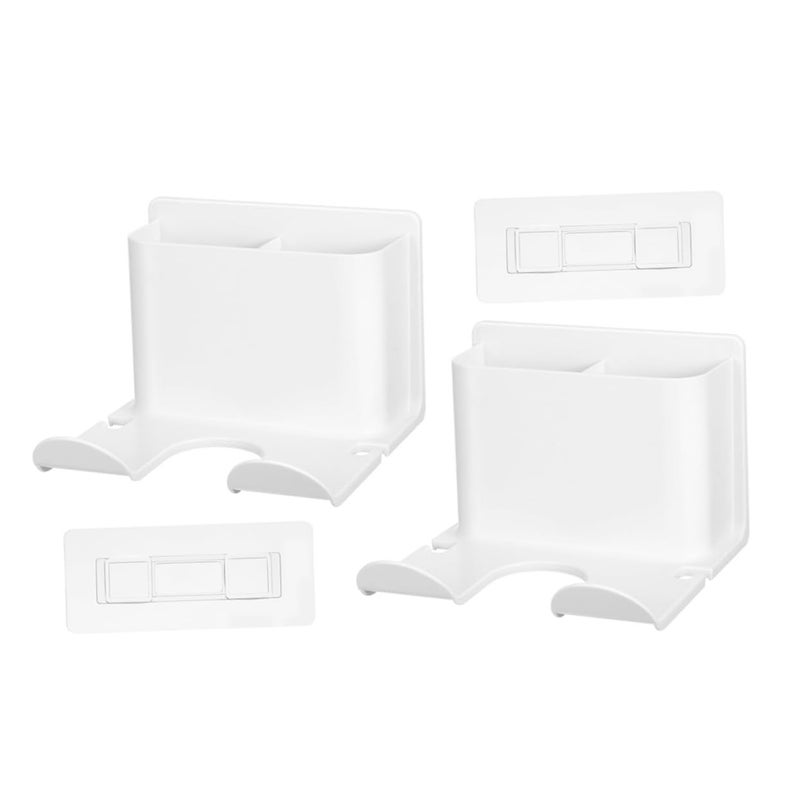 2Pcs Wall Mounted Adhesive Hair Dryer Holder Bathroom Organizer No Drill - Image 2