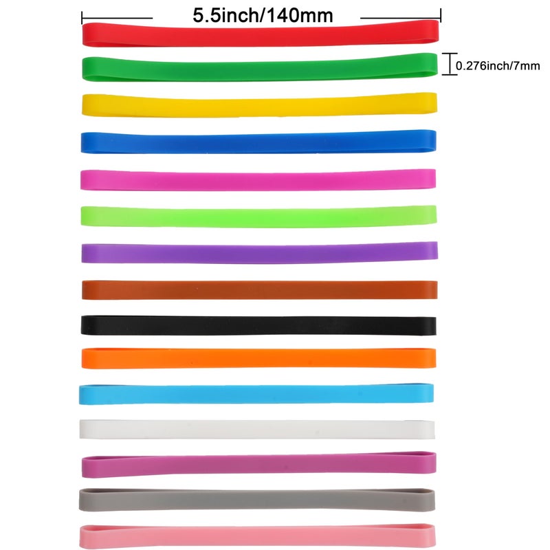 Damyda Rubber Bands Silicone 15 Pcs 5.5inch Elastic Bands for Notebook Books Cooking Wrapping Rubber Bands Boxes Wraps Office Supplies - Image 2