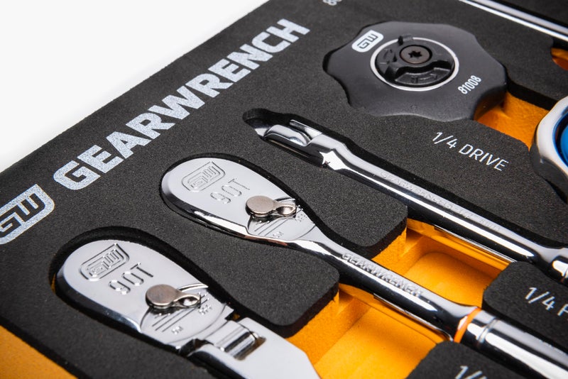 GEARWRENCH 18 Piece 1/4" 90T Ratchet & Drive Tool Set with EVA Foam Tray - 86520 - Image 4