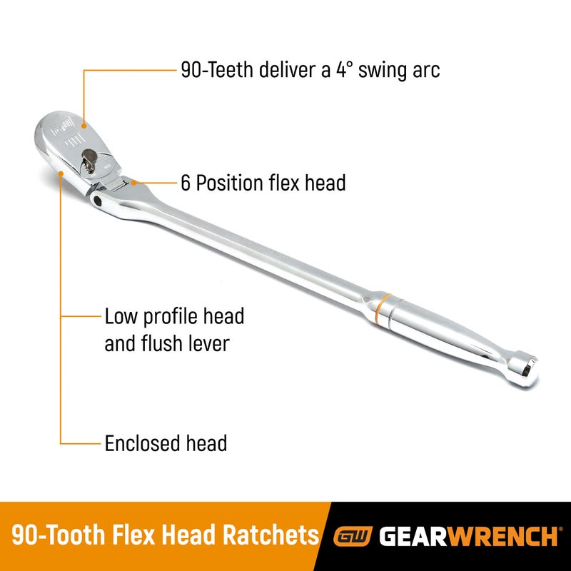 GEARWRENCH 18 Piece 1/4" 90T Ratchet & Drive Tool Set with EVA Foam Tray - 86520 - Image 3