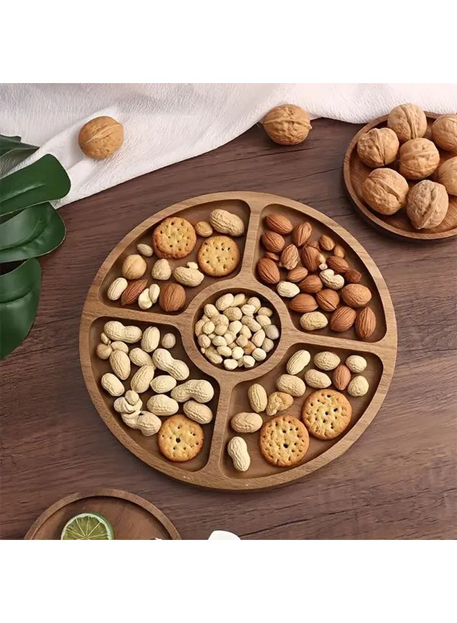 صينية جبن قابلة لإعادة الاستخدام بخمسة أقسام من خشب الأكاسيا للمقبلات والحفلات - Image 4