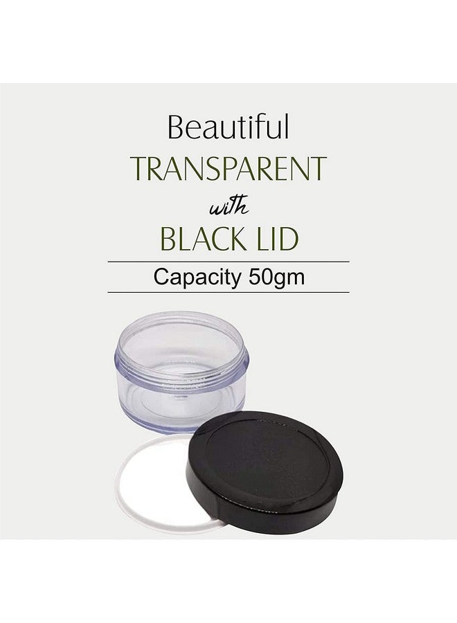 RIVUGJA Multipurpose Frosted Glass Empty Jar/Container with Black Cap, 50GR /50ml for Beauty, Cream, Blends, Skin Care, Hair Care, Travel, Toners, Lip Balm, Cosmetic etc. Transparent (Pack of 4) - Image 5