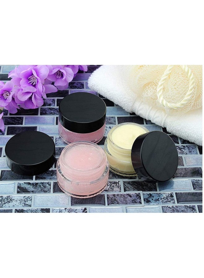 RIVUGJA Multipurpose Frosted Glass Empty Jar/Container with Black Cap, 50GR /50ml for Beauty, Cream, Blends, Skin Care, Hair Care, Travel, Toners, Lip Balm, Cosmetic etc. Transparent (Pack of 4) - Image 4