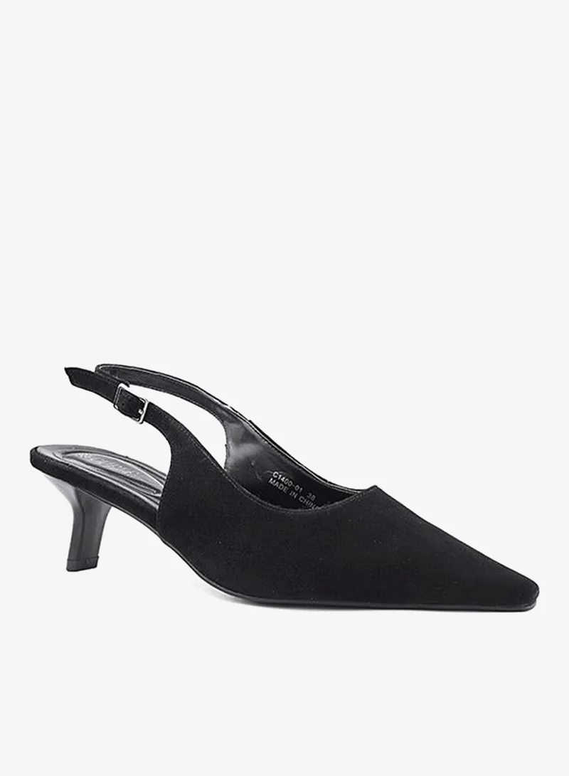 كابلي كعب نسائي مدبب بحزام خلفي