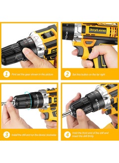 ULHYC 129 Piece Power Tools Kit with 48V Cordless Drill, Professional Household Home Tool Kit Set with DIY Hand Tool Kits for Garden Office House Repair Maintain  - Image 5