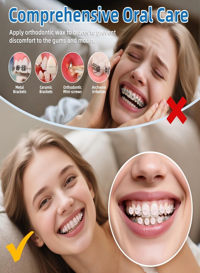 RioRand Orthodontic Wax for Braces Wax 120 Individual Hygienic Packaging Clear dental Wax Dots Portable and Easy to Tear Strawberry - Image 4