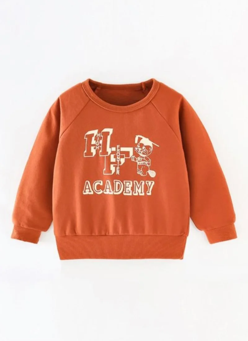 YUNIQEE Rust Graphic Printed Round Neck T-shirt
