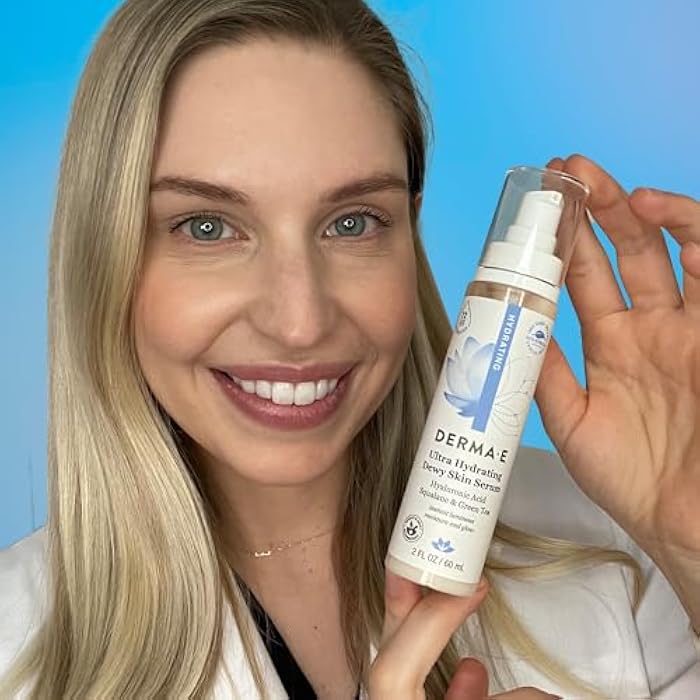 derma-e DERMA E Ultra Hydrating Dewy Skin Serum – Moisturizing Facial Treatment with Anti-Aging Squalane, Hyaluronic Acid and Ceramides to Smooth and Replenish, 2 FL Oz - Image 4
