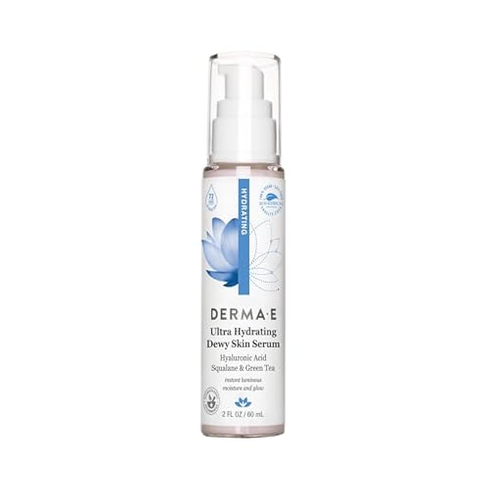 derma-e DERMA E Ultra Hydrating Dewy Skin Serum – Moisturizing Facial Treatment with Anti-Aging Squalane, Hyaluronic Acid and Ceramides to Smooth and Replenish, 2 FL Oz - Image 1