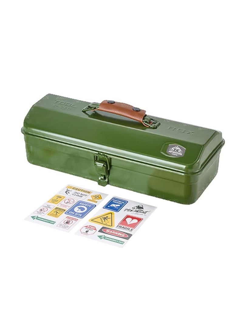 general Metal tool storage box, camping metal storage box |Iron with sticker multifunctional outdoor items storage box handheld picnic design - Image 1