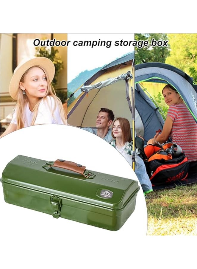 general Metal tool storage box, camping metal storage box |Iron with sticker multifunctional outdoor items storage box handheld picnic design - Image 3