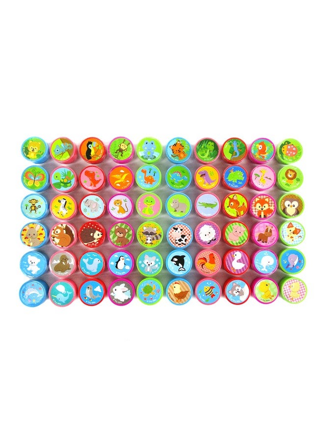 TINYMILLS 60 Pcs Animals Assorted Stampers for Kids with 60 Different Designs Party Favor Goodie Bag Prizes Classroom Rewards Pinata Filler Arts and Crafts for Kids - Image 3