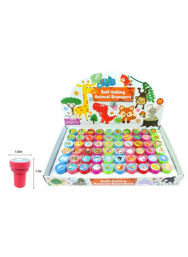 TINYMILLS 60 Pcs Animals Assorted Stampers for Kids with 60 Different Designs Party Favor Goodie Bag Prizes Classroom Rewards Pinata Filler Arts and Crafts for Kids - Image 2