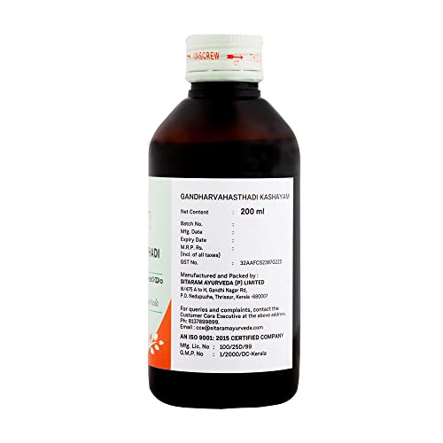 Sitaram Ayurveda Gandharvahasthadi Kashayam (Kwath) | Ayurvedic Herbal Decoction with Dashamoola & Trikatu | Helps Support Joint Comfort, Digestive Wellness, Bowel Regularity & General Body Balance | 200 ml (Pack of 2) - Image 2