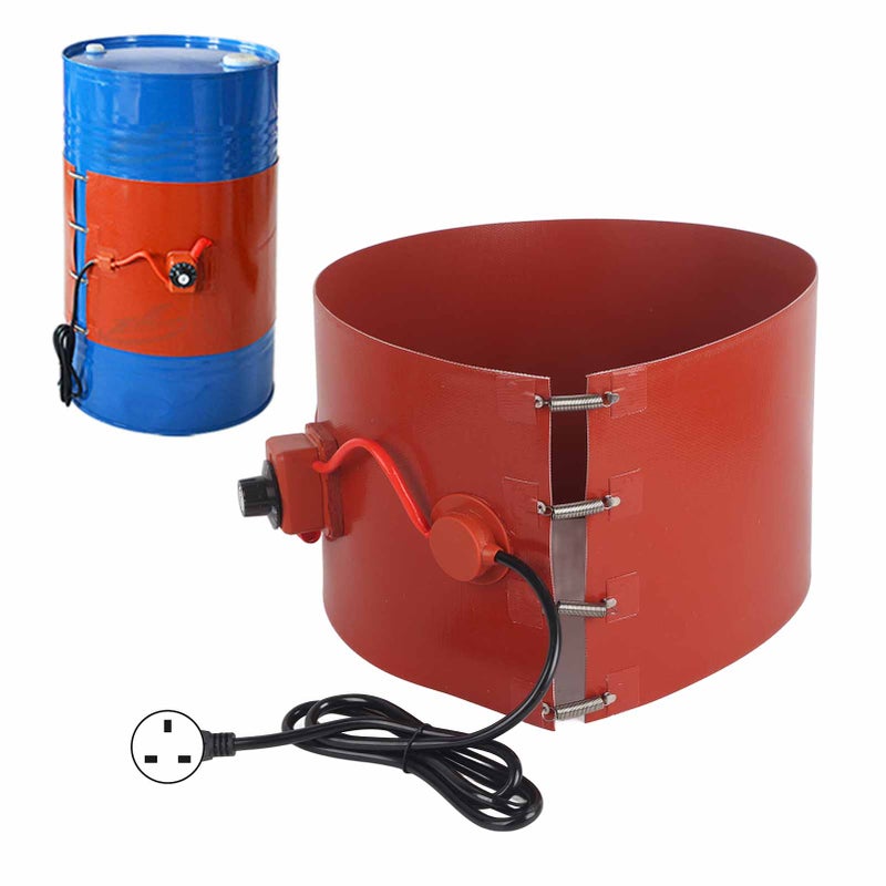 60L Oil Drum Silicone Heating Belt Metal Drum Electric Heater Pad with Thermostat 1200W UK Plug 220V - Image 5