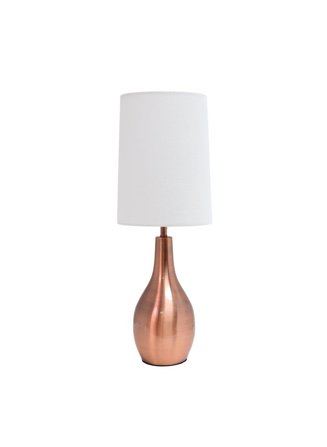 Simple Designs Home 1 Light Tear Drop Table Lamp Rose Gold Metal 40 W - Image 1