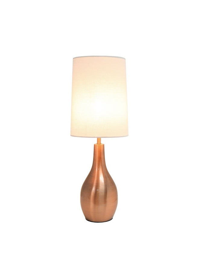 Simple Designs Home 1 Light Tear Drop Table Lamp Rose Gold Metal 40 W - Image 2