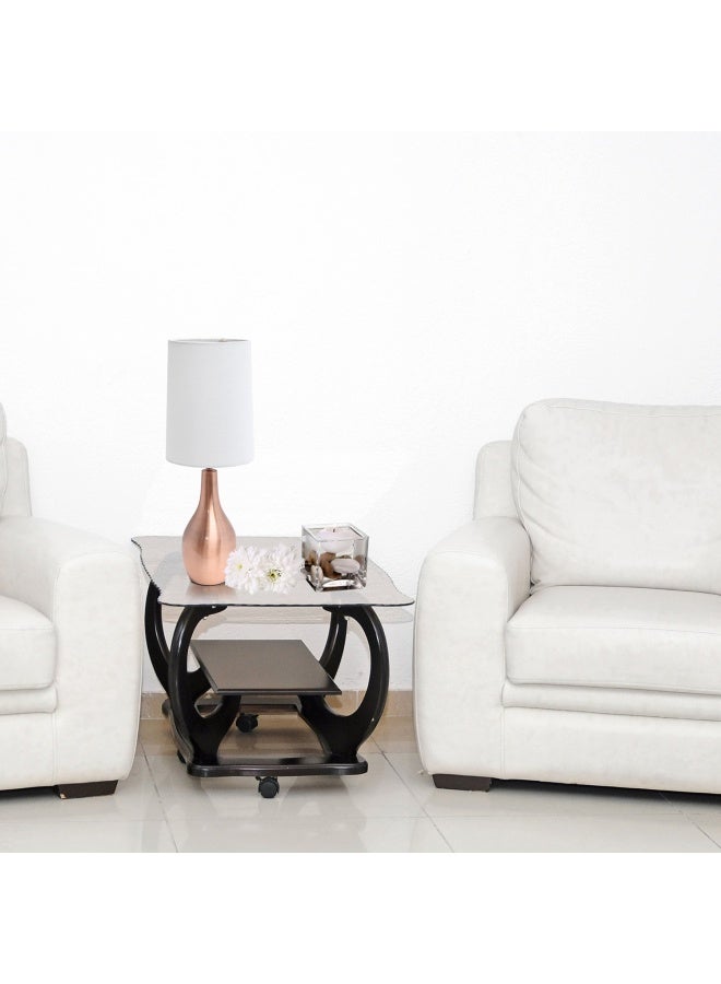 Simple Designs Home 1 Light Tear Drop Table Lamp Rose Gold Metal 40 W - Image 4