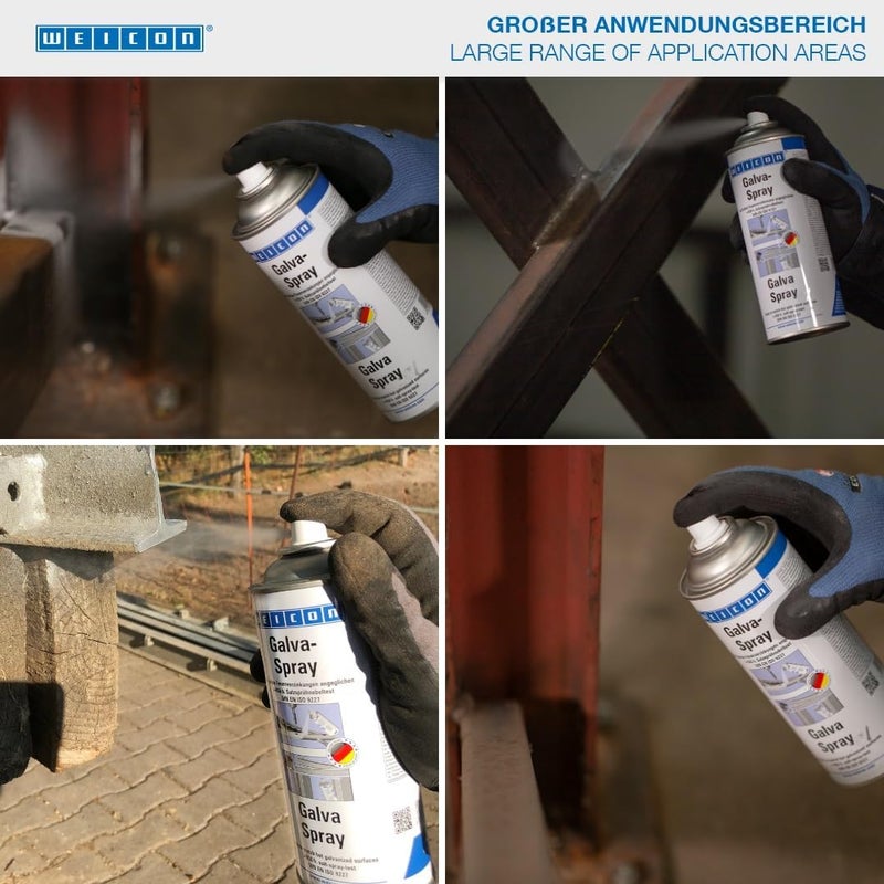 WEICON Galva-Spray 400ml برايمر حماية من الصدأ حماية دائمة من التآكل الحماية المثلى للمعادن ضد الصدأ بشكل فعال ودائم وثابت - Image 1