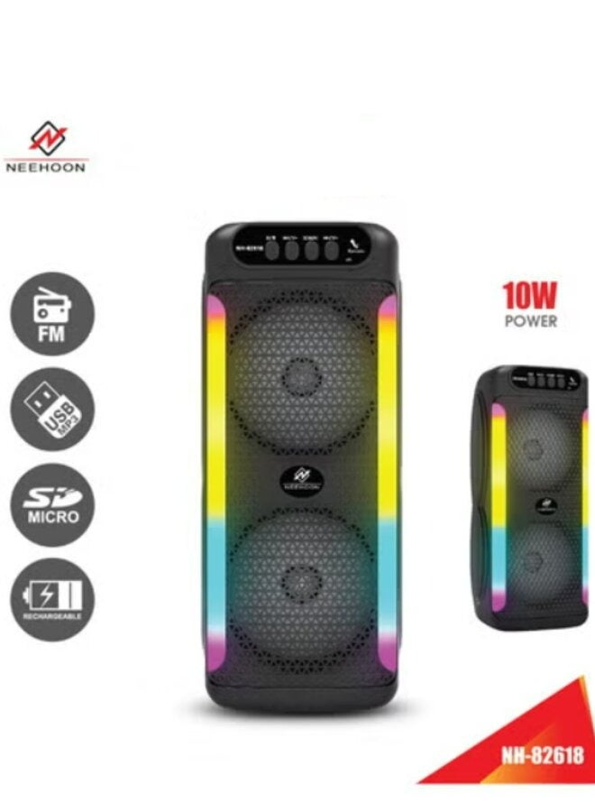 مكبر صوت Neehoon مع FM USB Mp3 Micro Playable 10W NH-82618