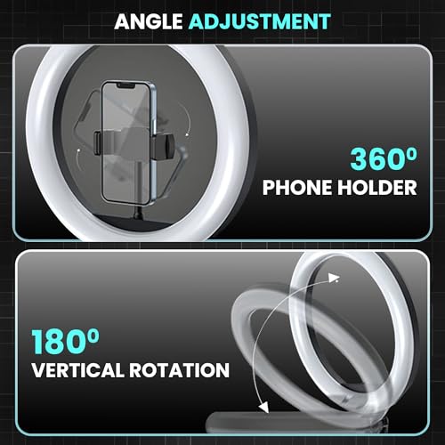 Kratos K21, 12 Inches Ring Light with Stand, 85 Inch Foldable Tripod, 3 Colour Switch Mode, Ring Light with USB for Studio, YouTube, Video Shoot Live Stream Makeup Compatible with iPhone, Smartphone - Image 5