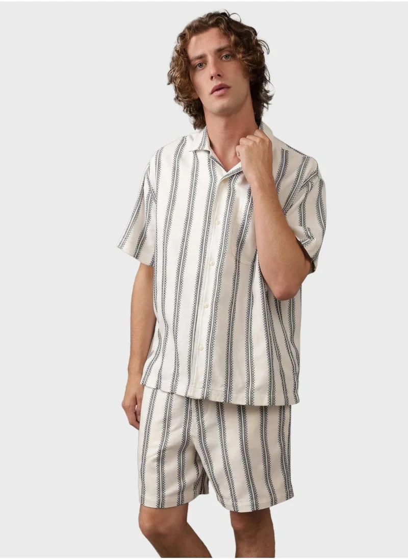 امريكان ايجل Striped Regular Fit Poolside Shirt