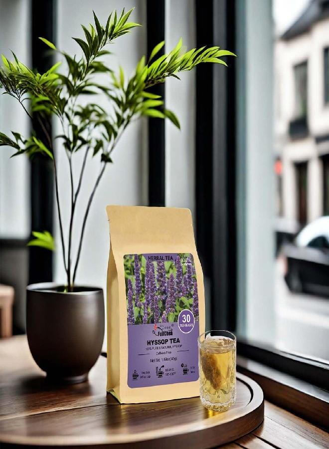 FullChea - Hyssop Tea Bags, 30 Teabags, 1.5g/bag - Premium Hyssop - Non-GMO - Caffeine-free - Support Digestion & Promote Relaxation - Image 2