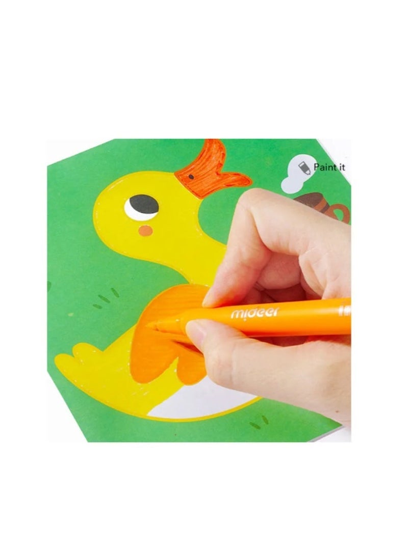 MiDeer Brain Game Book – Let’s Paint Level 3 | Advanced Coloring Activity Book for Kids Ages 5+ with 50 Pages, Reward Sticker & Certificate | Creative Art & Color Theory Learning - Image 2