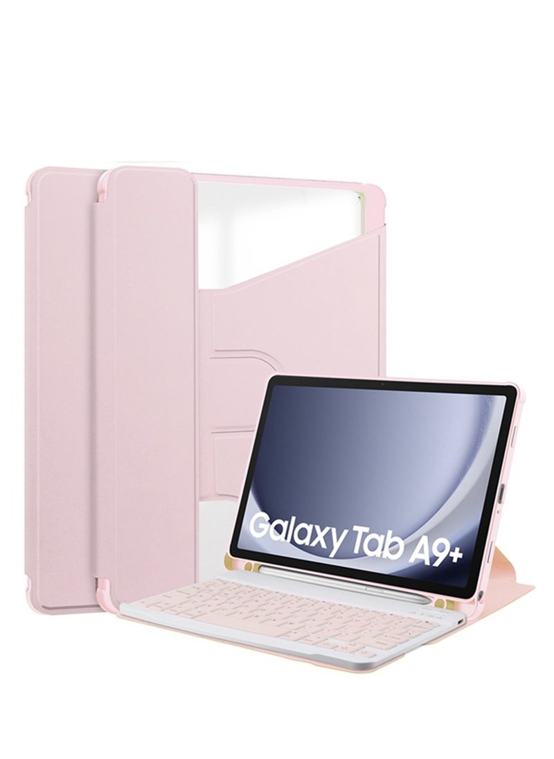 General - Compatible with Samsung Galaxy Tab A9 Plus 2023 Keyboard Case , SM-X210/SM-X216/SM-X218 Slim Stand Case with S Pen Holder with Bluetooth Wireless Keyboard - Image 1