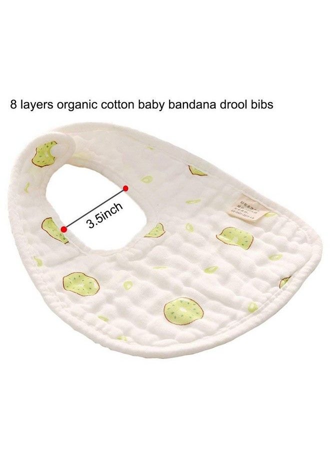 BabyGo Muslin Pure Cotton Cartoon Print 8 Layer Baby Bibs Set Of 3 (Multicolor)  - Image 5