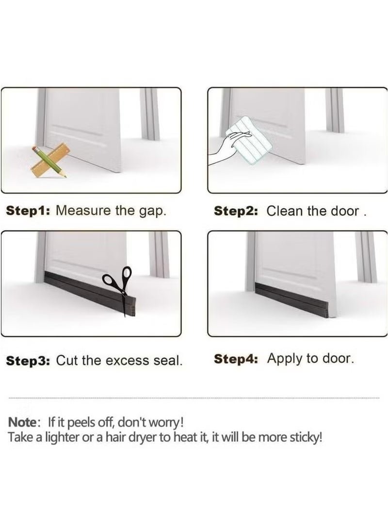 ELFSA Door Draft Stopper, 100 cm Length Under Door Seal, Door Sweep for Exterior  Interior Doors, Door Bottom Draft Blocker Dust and Noise Insulation - Image 2