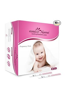 Easy@Home Pregnancy Test Strips Kit: 40 HCG Test Strips - Early Detection Home Pregnancy Tests  - Image 1