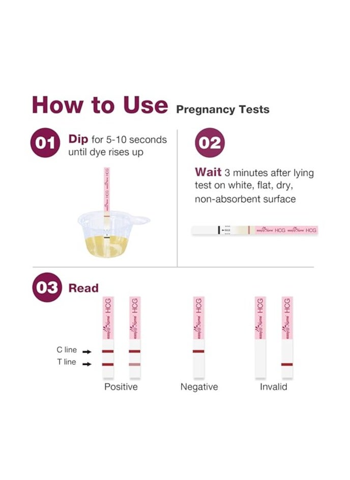 Easy@Home - Pregnancy Test Strips Kit: 40 HCG Test Strips - Early Detection Home Pregnancy Tests - Image 1