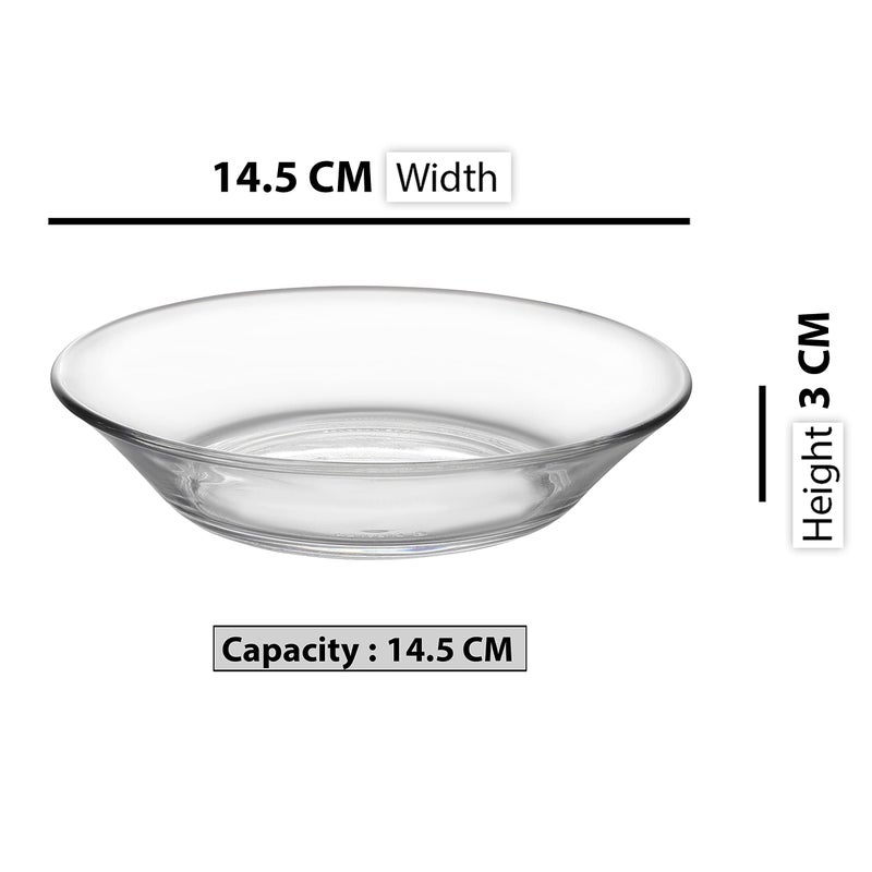 Duralex Tempered Glass LYS Clear Cocktail Plate 14.5 Cm 6 Pcs (3016Af/6) - Image 4