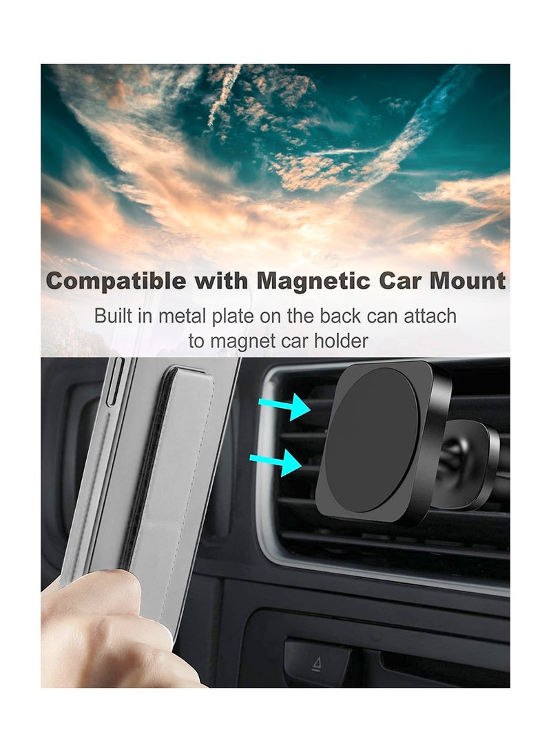 Wtech Hand Grip Foldable Magnetic Kickstand Wrist Strap Finger Grip With Built-In Iron Case Cover For Realme 12+ / 12 Plus 5G 2024 Grey - Image 3