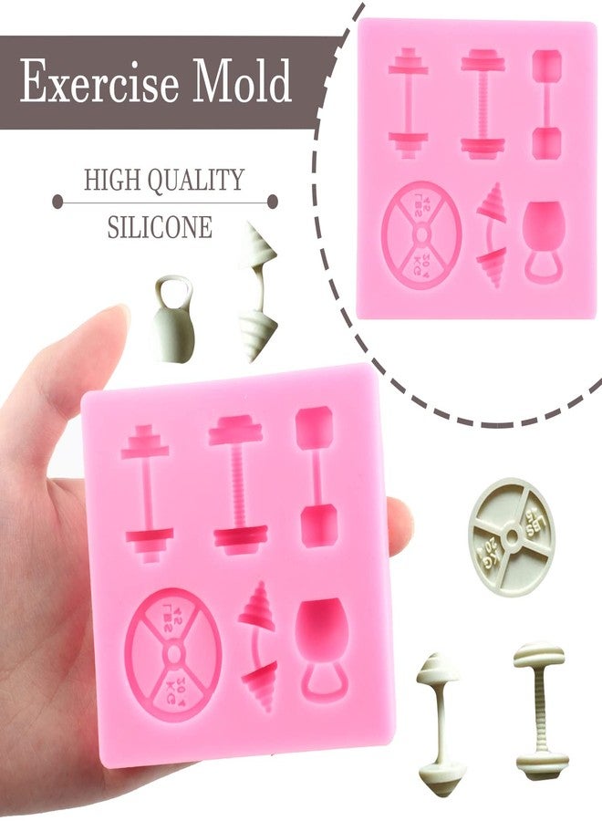 Mujiang Sports Fitness Workout Exercise Dumbbell Silicone Molds Muscle Fondant Mold For Cake Decorating Cupcake Candy Polymer Clay Chocolate Gum Paste Set Of 2 - Image 2