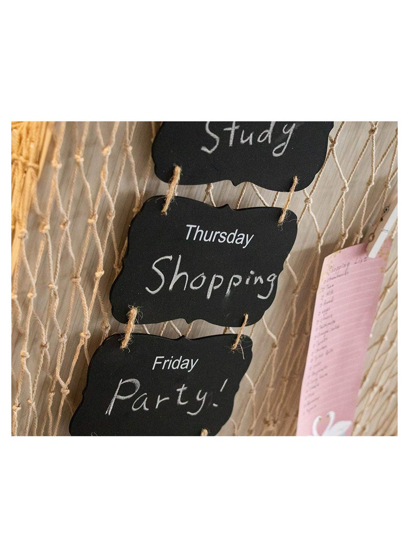 Hanging Wooden Weekly Chalk Board Planner, Blackboard Days of The Week, Board with Jute Rope (Butterfly)  - Image 3