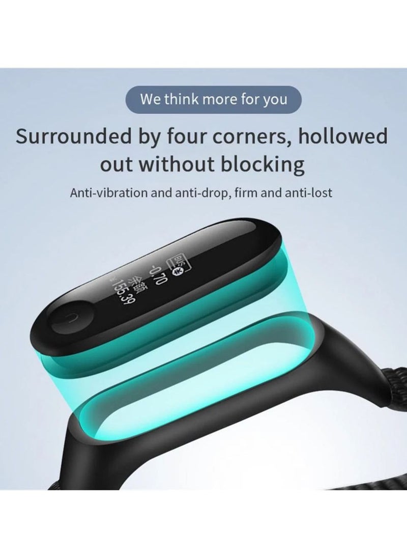 Generic Nylon Strap Suitable for Xiaomi Miband 7/6/5/4 Sports Watchband Black  - Image 3