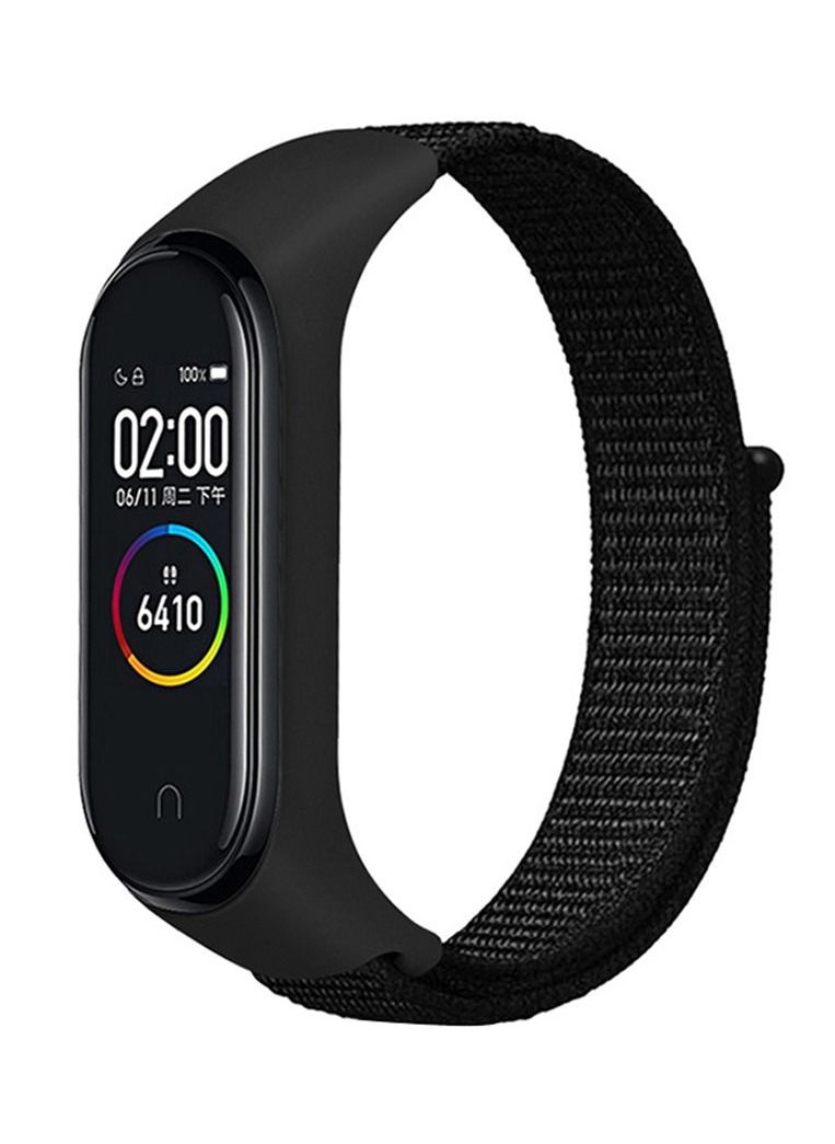 Generic Nylon Strap Suitable for Xiaomi Miband 7/6/5/4 Sports Watchband Black  - Image 1