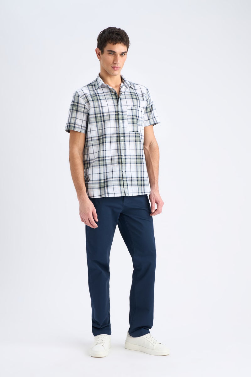 DeFacto White Man Regular Fit Polo Collar Short Sleeve Shirt Casual - Image 2