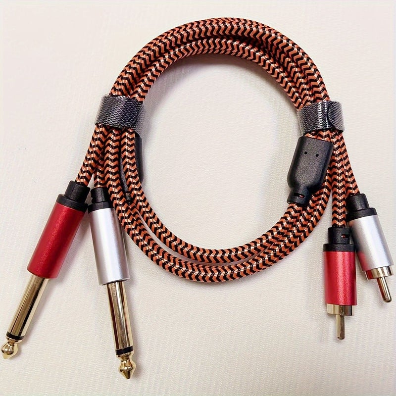 Purple Double 6.35mm to Dual RCA Audio Cable 19.69inch - Image 3