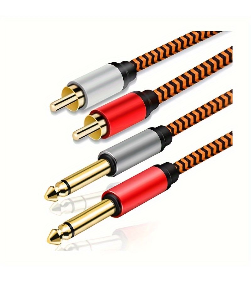 Purple Double 6.35mm to Dual RCA Audio Cable 19.69inch - Image 1