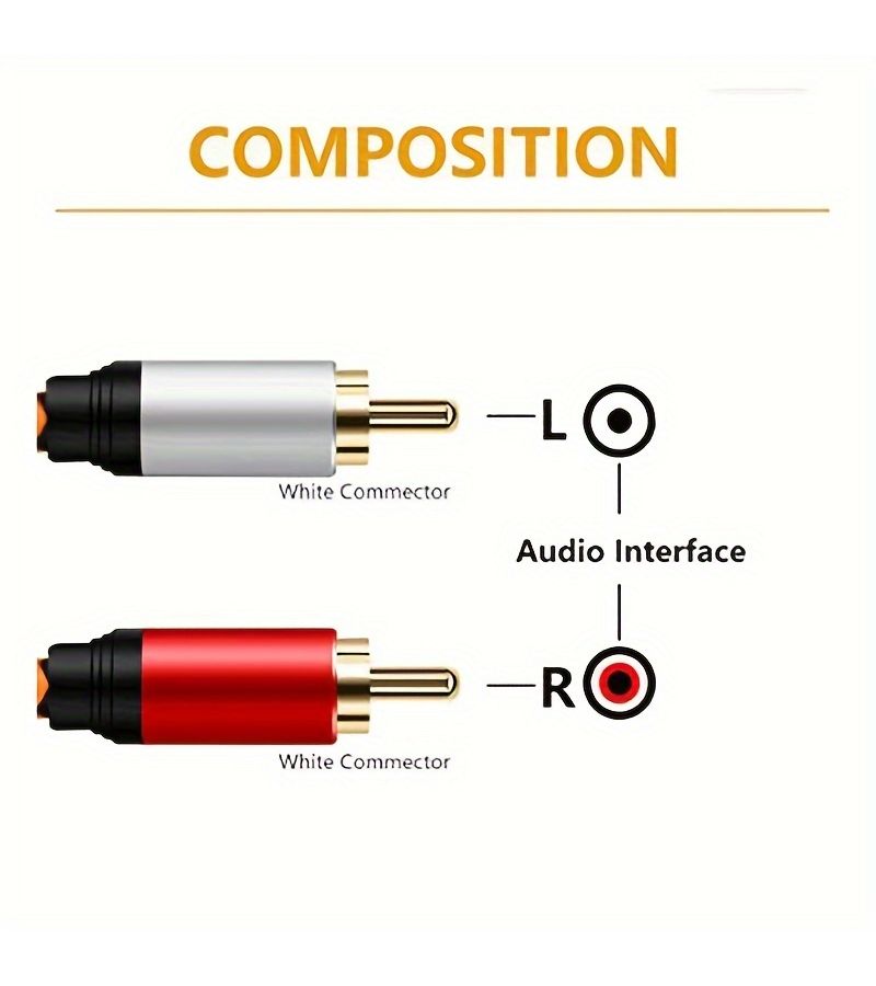 Purple Double 6.35mm to Dual RCA Audio Cable 19.69inch - Image 5