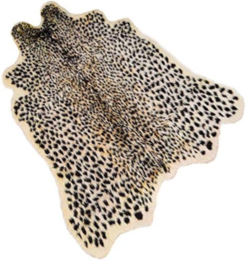 Leopard Print RugFaux CowhideArtificial CarpetSimulation Cowhide Leopard Tiger Zebra Cow Hide Mat Animal Print Area Rug Hide Faux Carpet A  40x37inch33x31ft