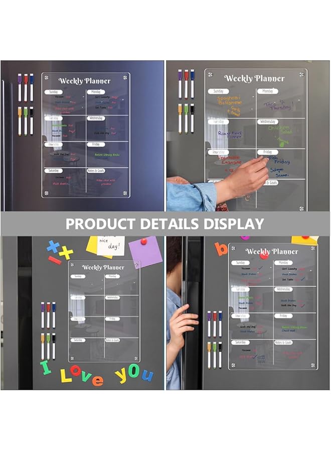 erorex Acrylic Magnetic Dry Erase Board And Weekly Calendar For Fridge Clear Weekly Meal Planner Board Resuable Dry Erase Hanging Board  - Image 4