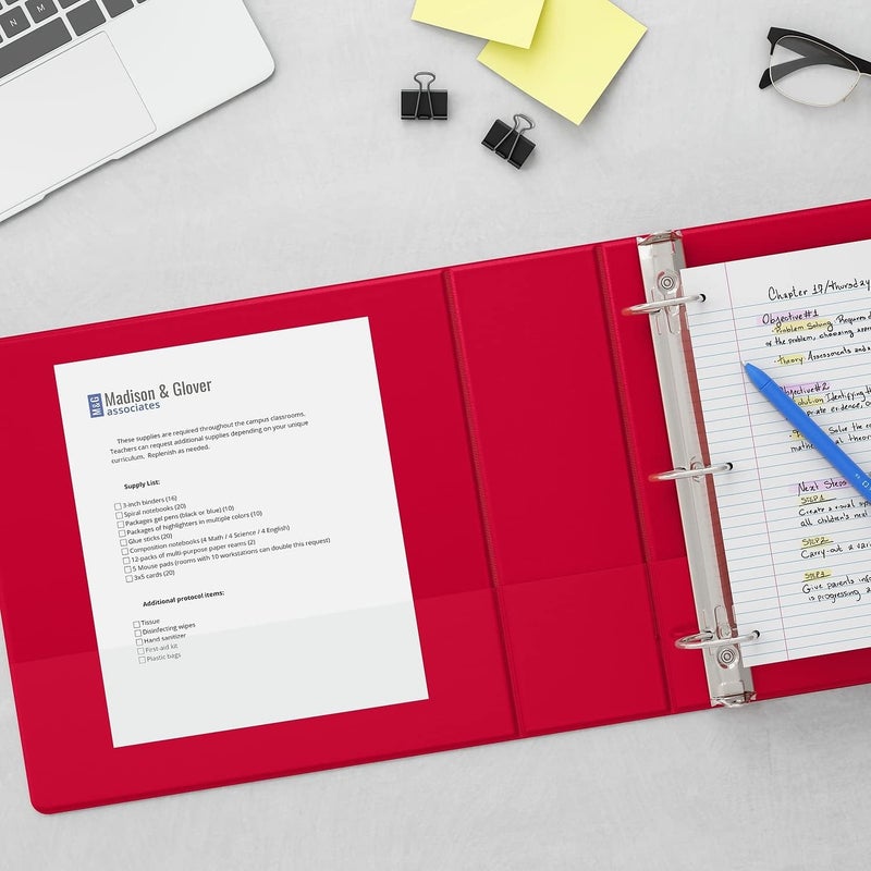 Staples 976153 1-Inch Standard Binder with D-Rings Burgundy - Image 5