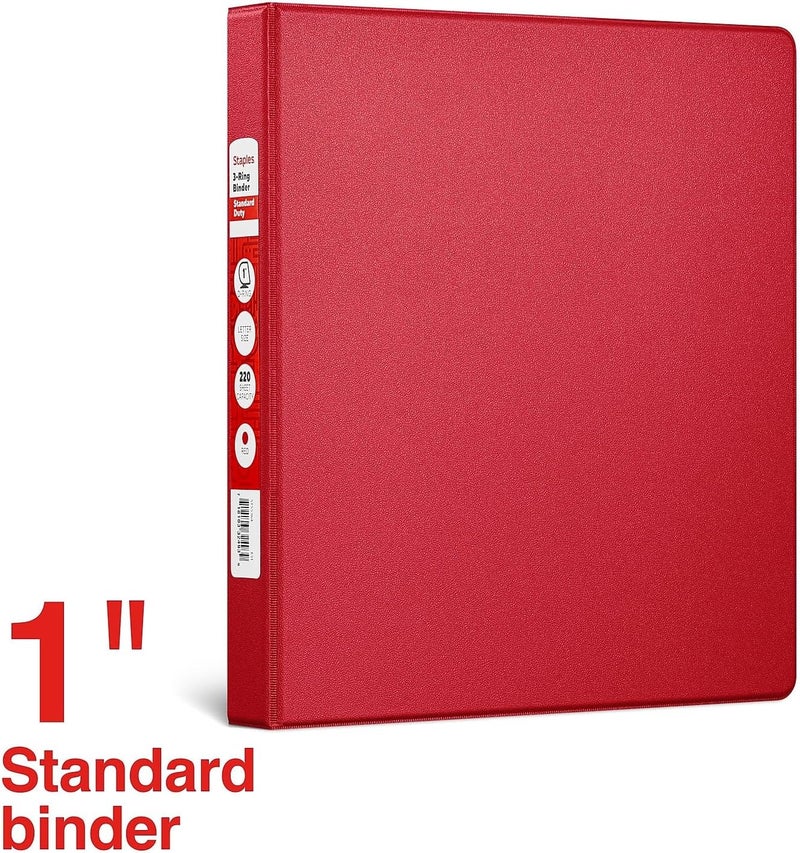 Staples 976153 1-Inch Standard Binder with D-Rings Burgundy - Image 2