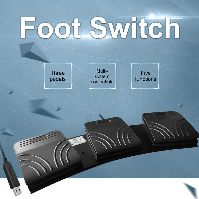 USB Foot Switch Universal Control Key Customized Computer Keyboard Action Pedal for Medical Devices Instruments Computers Office Programmable Foot Pedal Customizable Functions Anti-slip Design Compatible with Multiple Systems - Image 5